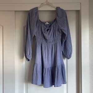 Purple puff sleeve mini dress